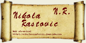 Nikola Rastović vizit kartica